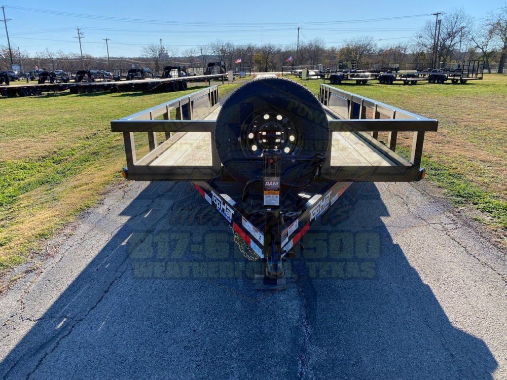 2026 TOP HAT 83" X 18' HD SQUARE TOP UTILITY TRAILER W/ SLIDE OUT RAMPS, SPARE 14,000 GVWR