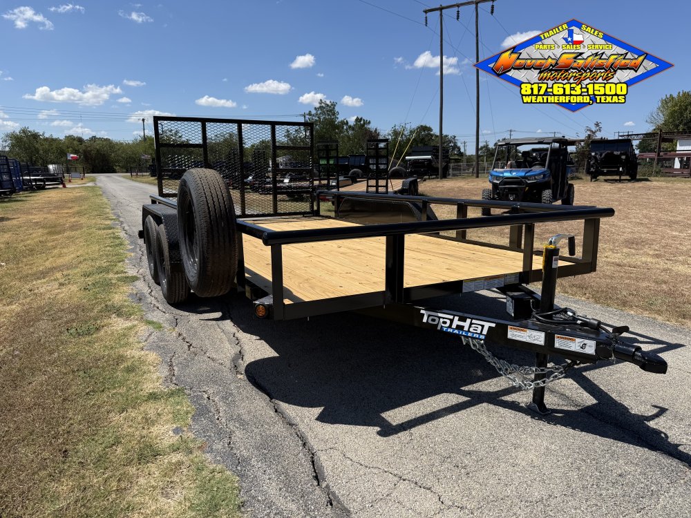 2026 TOP HAT 83" X 14' PIPE TOP UTILITY TRAILER WITH 4' SPRING ASSIST RAMP GATE, SPARE 7,000 GVWR