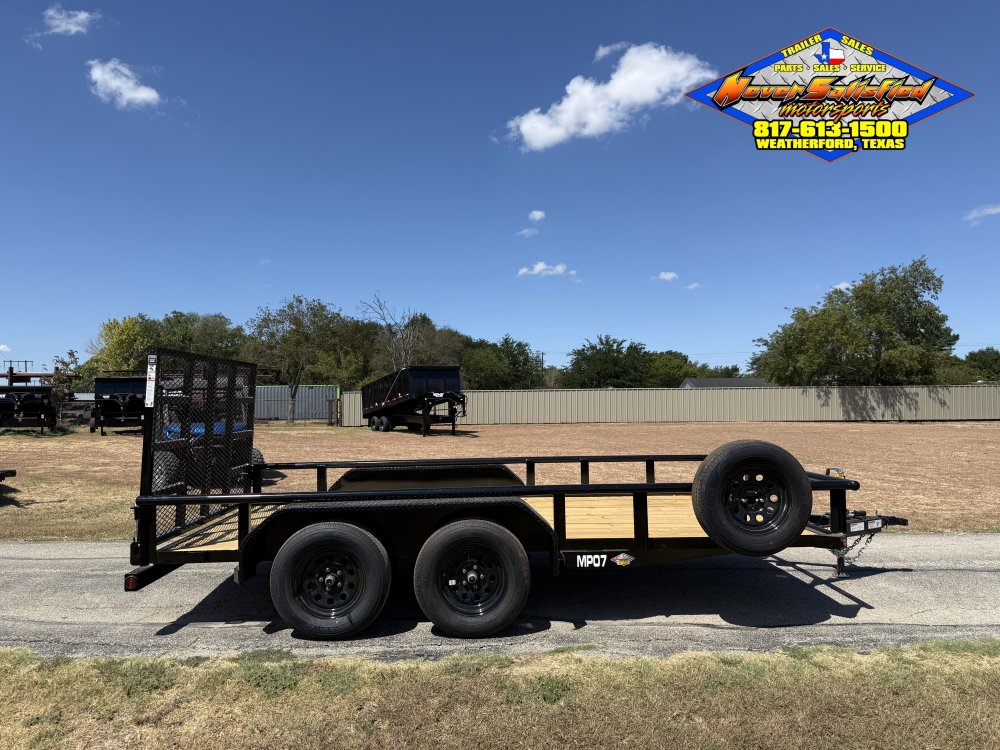 2026 TOP HAT 83" X 14' PIPE TOP UTILITY TRAILER WITH 4' SPRING ASSIST RAMP GATE, SPARE 7,000 GVWR