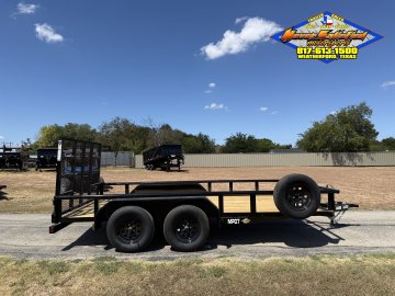 2026 TOP HAT 83" X 14' PIPE TOP UTILITY TRAILER WITH 4' SPRING ASSIST RAMP GATE, SPARE 7,000 GVWR