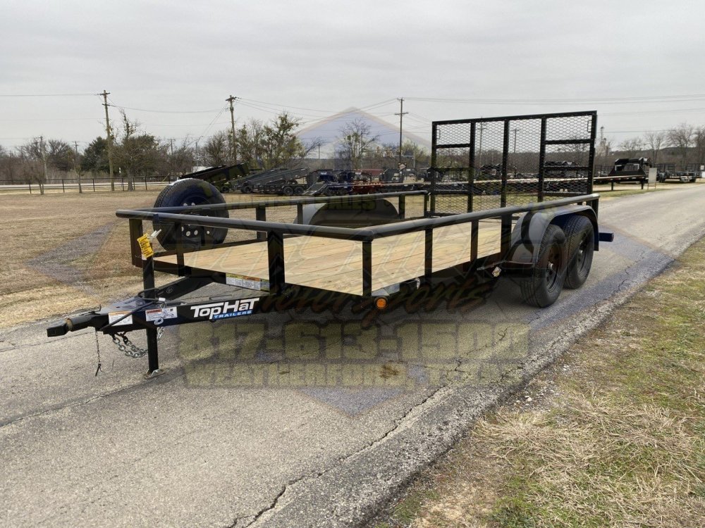 2026 TOP HAT 83" X 14' PIPE TOP UTILITY TRAILER WITH 4' SPRING ASSIST RAMP GATE, SPARE 7,000 GVWR