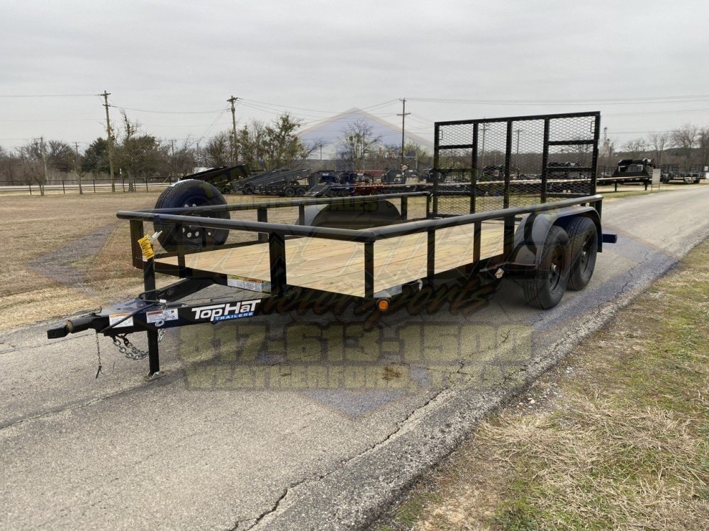 2026 TOP HAT 83" X 14' PIPE TOP UTILITY TRAILER WITH 4' SPRING ASSIST RAMP GATE, SPARE 7,000 GVWR