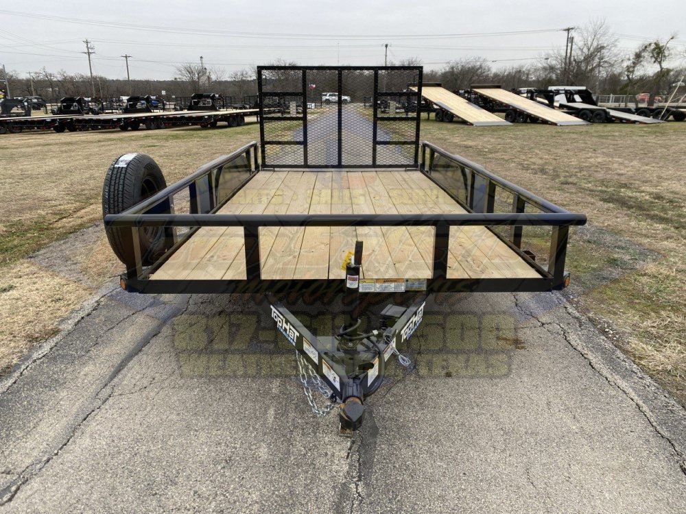 2026 TOP HAT 83" X 14' PIPE TOP UTILITY TRAILER WITH 4' SPRING ASSIST RAMP GATE, SPARE 7,000 GVWR