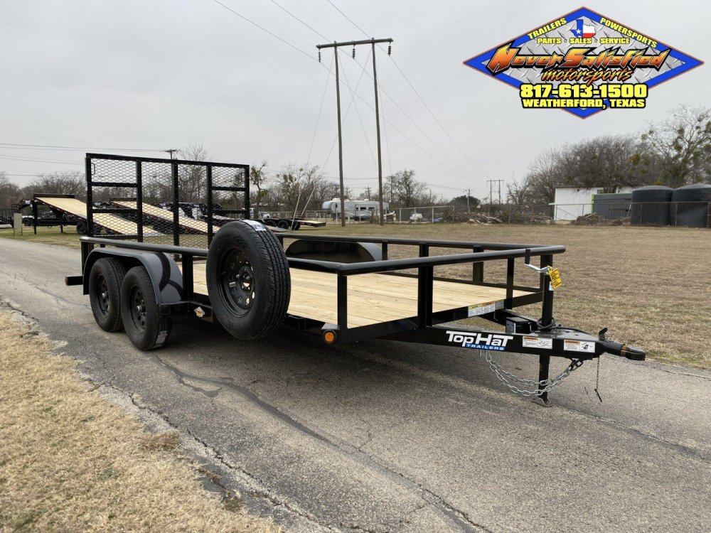 2026 TOP HAT 83" X 14' PIPE TOP UTILITY TRAILER WITH 4' SPRING ASSIST RAMP GATE, SPARE 7,000 GVWR