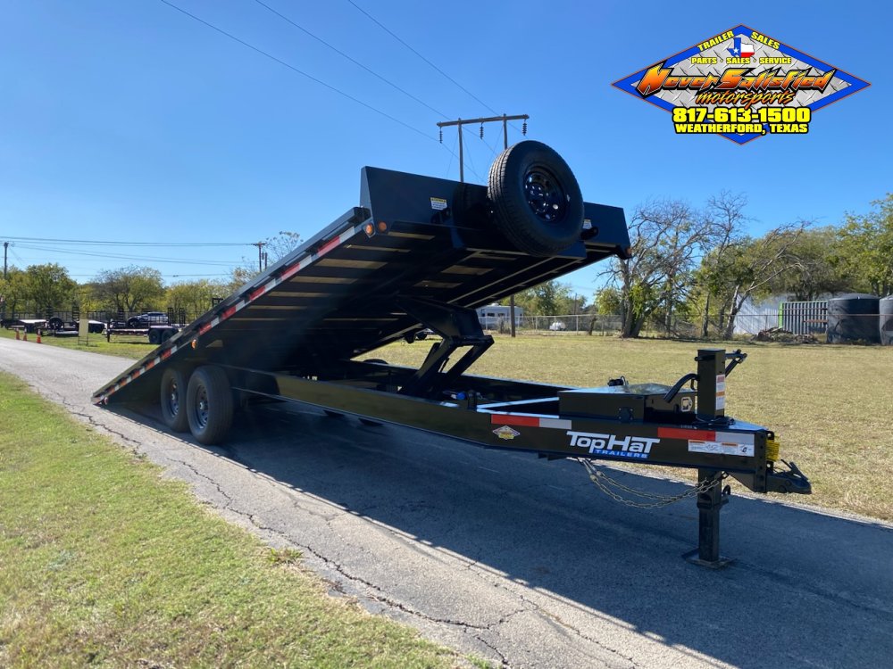 2026 TOP HAT 102" X 24' HYDRAULIC TILT DECK TRAILER WITH SPARE 14,000 GVWR