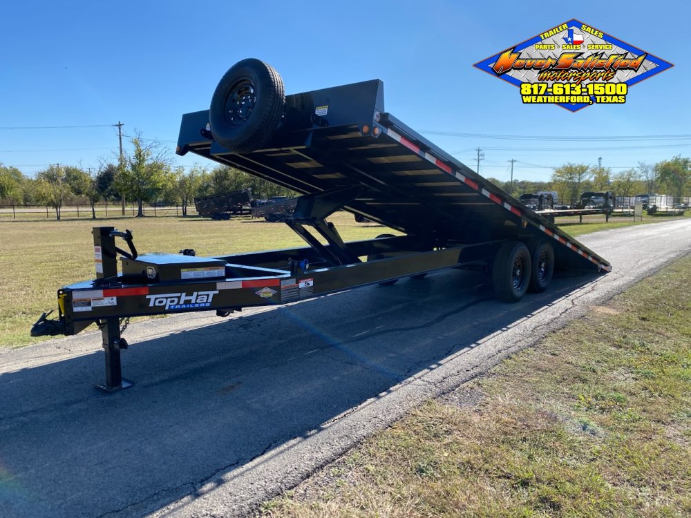 2026 TOP HAT 102" X 24' HYDRAULIC TILT DECK TRAILER WITH SPARE 14,000 GVWR