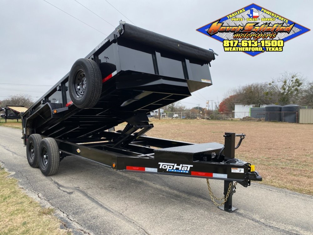 2026 TOP HAT 83" X 16' LOW PROFILE DUMP TRAILER WITH TARP, RAMPS AND SPARE 14,000 GVWR