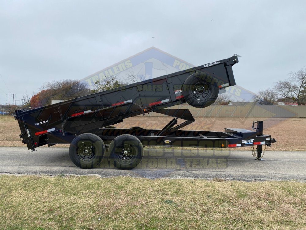 2026 TOP HAT 83" X 16' LOW PROFILE DUMP TRAILER WITH TARP, RAMPS AND SPARE 14,000 GVWR