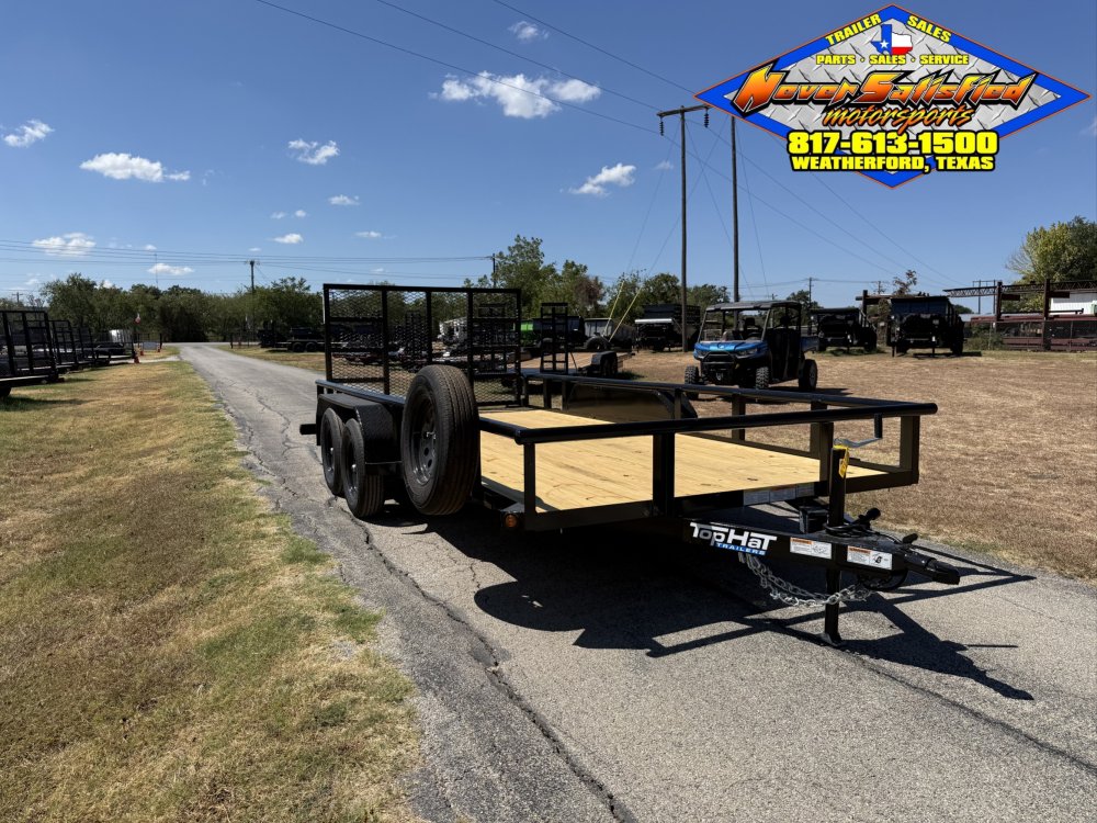 2026 TOP HAT 83" X 16' PIPE TOP UTILITY TRAILER WITH 4' SPRING ASSIST RAMP GATE, SPARE 7,000 GVWR