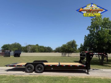 2027 DELCO 102" X 24' GOOSENECK TILT TRAILER DRIVE OVER FENDERS WITH SPARE 16,000#GVWR 9466#PLC