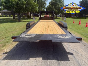 2027 DELCO 102" X 24' GOOSENECK TILT TRAILER DRIVE OVER FENDERS WITH SPARE 16,000#GVWR 9466#PLC