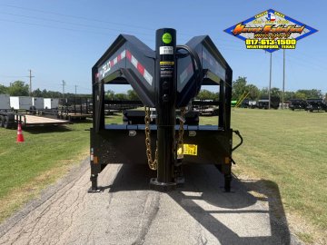 2027 DELCO 102" X 24' GOOSENECK TILT TRAILER DRIVE OVER FENDERS WITH SPARE 16,000#GVWR 9466#PLC