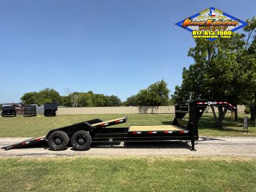 2027 DELCO 102" X 24' GOOSENECK TILT TRAILER DRIVE OVER FENDERS WITH SPARE 16,000#GVWR 9466#PLC