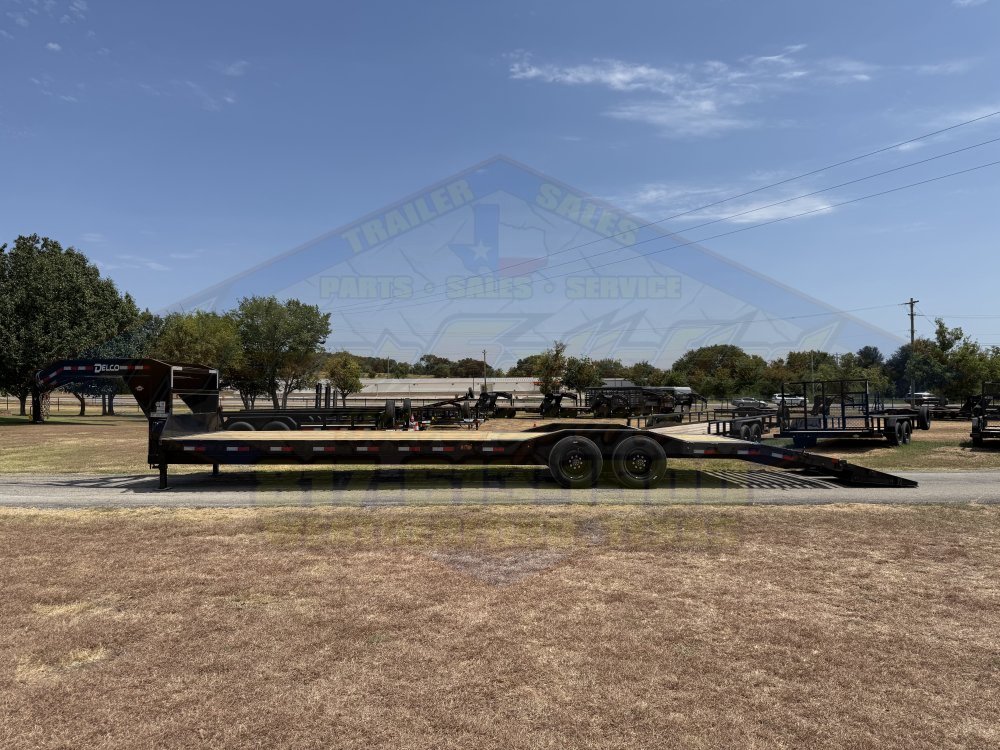 2027 DELCO 102" X 24' + 4' GOOSENECK CAR HAULER WITH MONSTER RAMPS AND SPARE 20K-GVWR 13774#PLC