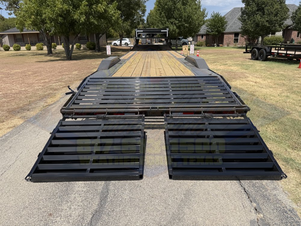 2027 DELCO 102" X 28' + 4' GOOSENECK CAR HAULER WITH MONSTER RAMPS AND SPARE 20K-GVWR 13070#PLC