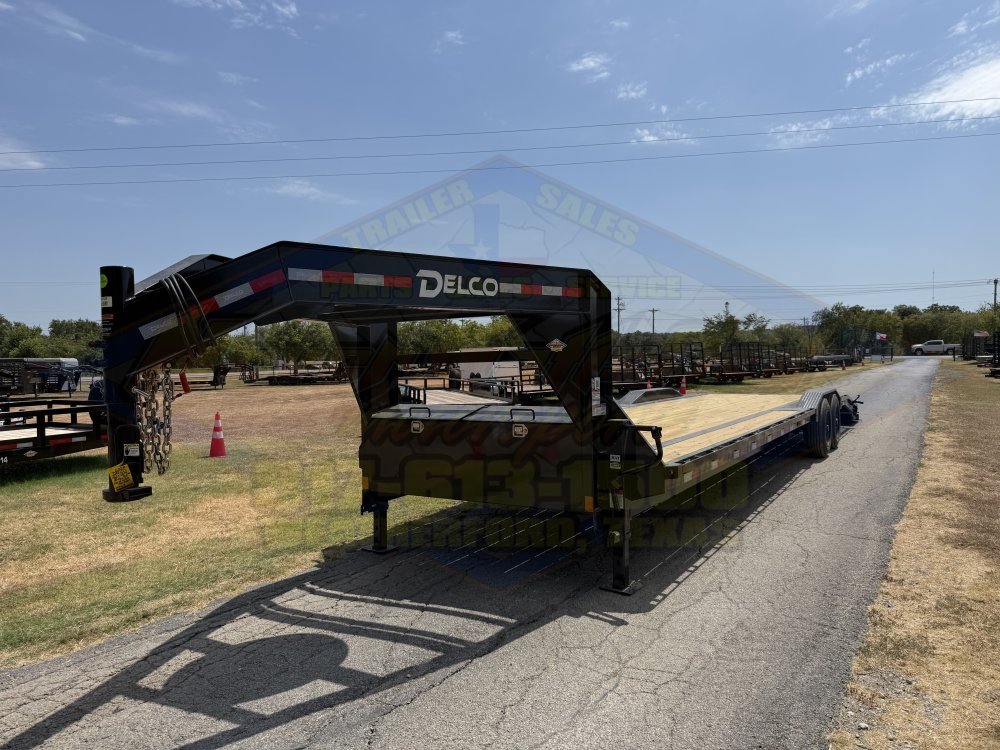 2027 DELCO 102" X 28' + 4' GOOSENECK CAR HAULER WITH MONSTER RAMPS AND SPARE 20K-GVWR 13070#PLC