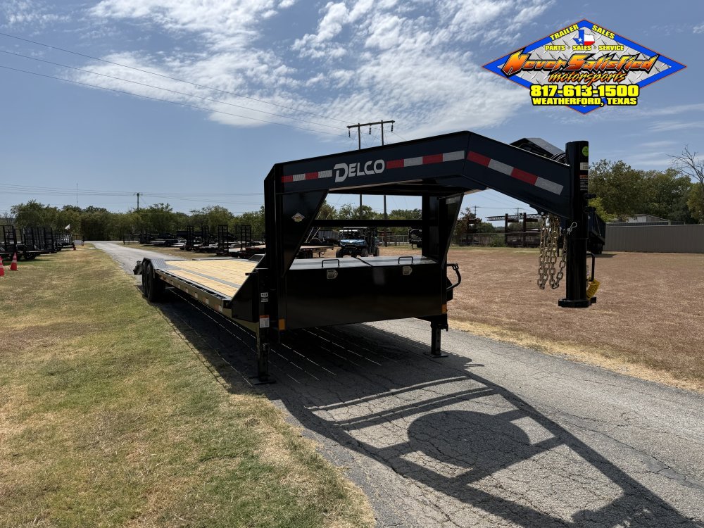 2027 DELCO 102" X 28' + 4' GOOSENECK CAR HAULER WITH MONSTER RAMPS AND SPARE 20K-GVWR 13070#PLC