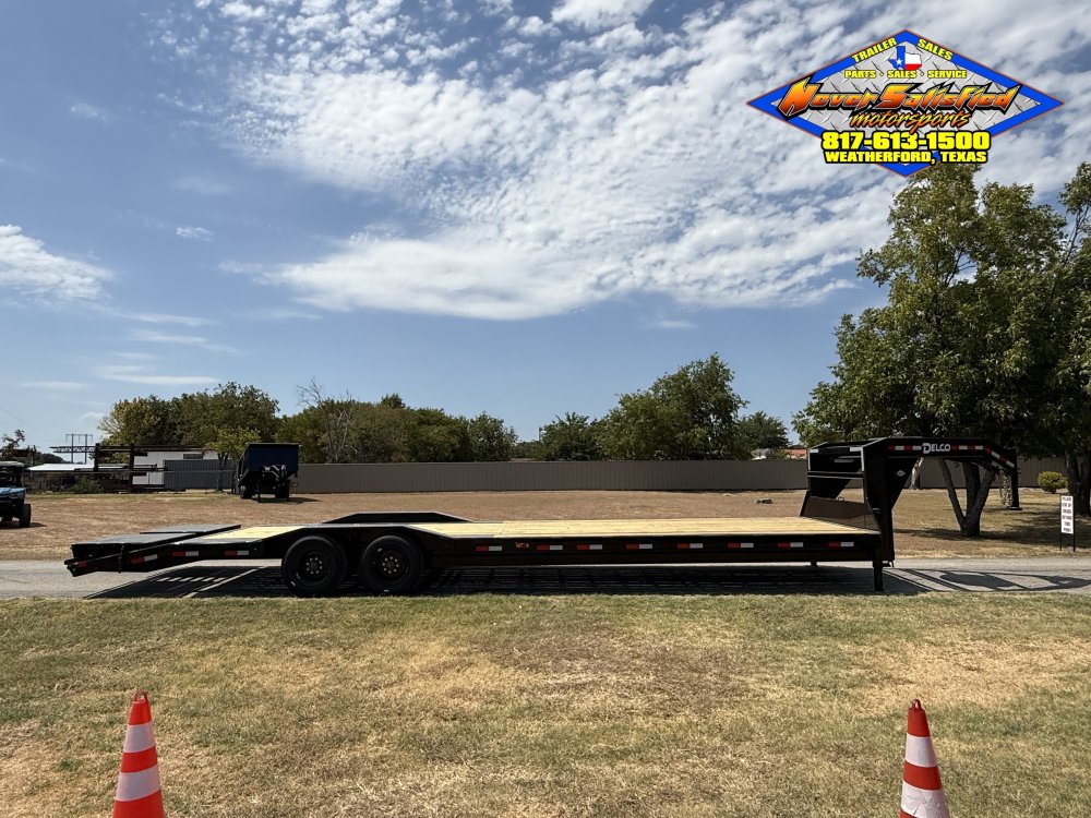 2027 DELCO 102" X 28' + 4' GOOSENECK CAR HAULER WITH MONSTER RAMPS AND SPARE 20K-GVWR 13070#PLC