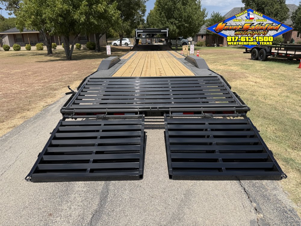 2027 DELCO 102" X 28' + 4' GOOSENECK CAR HAULER WITH MONSTER RAMPS AND SPARE 20K-GVWR 13070#PLC