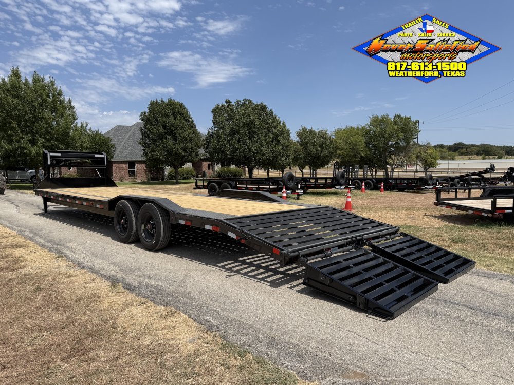 2027 DELCO 102" X 28' + 4' GOOSENECK CAR HAULER WITH MONSTER RAMPS AND SPARE 20K-GVWR 13070#PLC