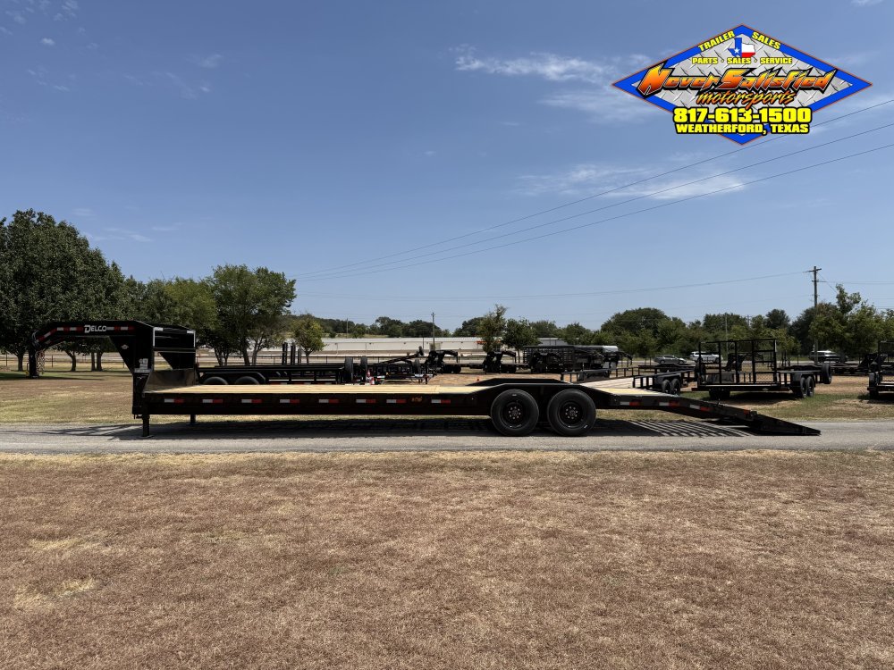 2027 DELCO 102" X 28' + 4' GOOSENECK CAR HAULER WITH MONSTER RAMPS AND SPARE 20K-GVWR 13070#PLC