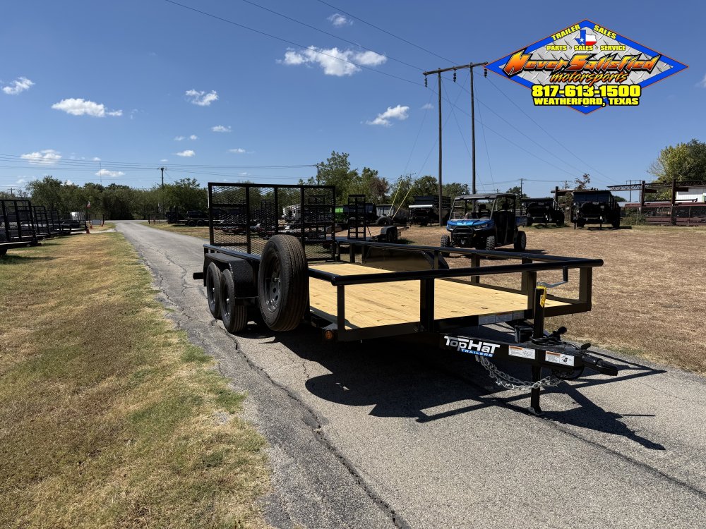 2026 TOP HAT 83" X 16' PIPE TOP UTILITY TRAILER WITH 4' SPRING ASSIST RAMP GATE, SPARE 7,000 GVWR
