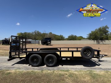 2026 TOP HAT 83" X 16' PIPE TOP UTILITY TRAILER WITH 4' SPRING ASSIST RAMP GATE, SPARE 7,000 GVWR