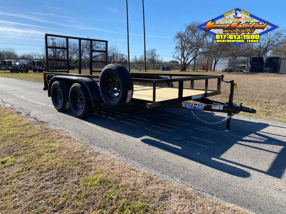 2026 TOP HAT 77" X 12' TANDEM AXLE UTILITY TRAILER W/ RAMP GATE, SPARE 5K-GVWR