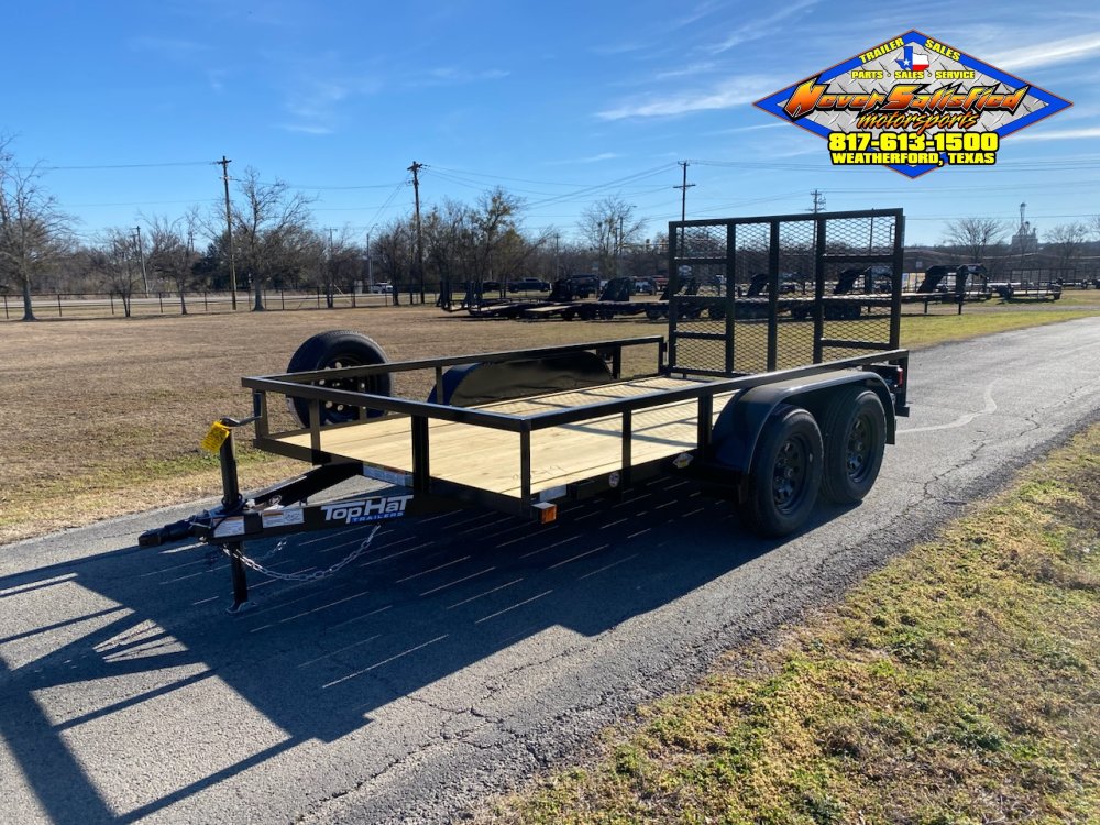 2026 TOP HAT 77" X 12' TANDEM AXLE UTILITY TRAILER W/ RAMP GATE, SPARE 5K-GVWR