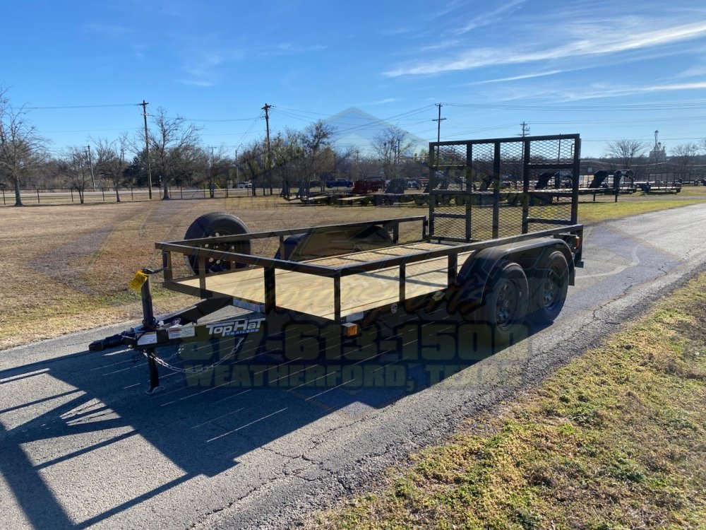 2026 TOP HAT 77" X 12' TANDEM AXLE UTILITY TRAILER W/ RAMP GATE, SPARE 5K-GVWR