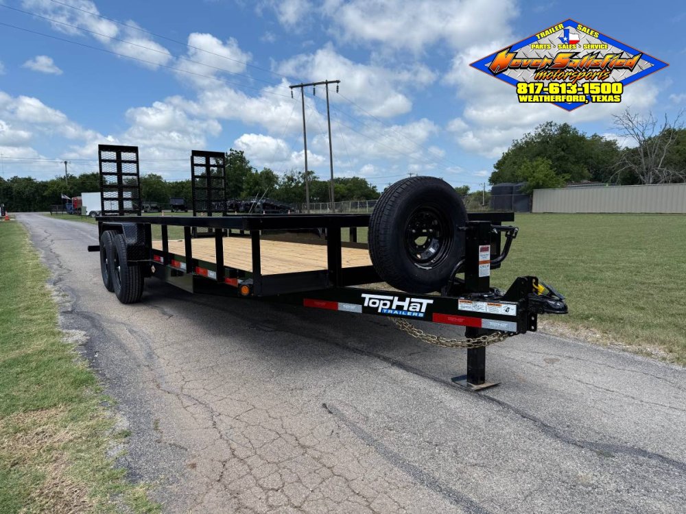 2026 TOP HAT 83" X 20' HD SQUARE TOP UTILITY TRAILER 5XM STAND UP RAMPS, SPARE 14,000 GVWR