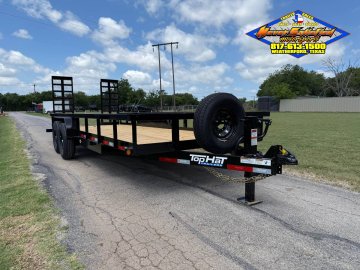 2026 TOP HAT 83" X 20' HD SQUARE TOP UTILITY TRAILER 5XM STAND UP RAMPS, SPARE 14,000 GVWR