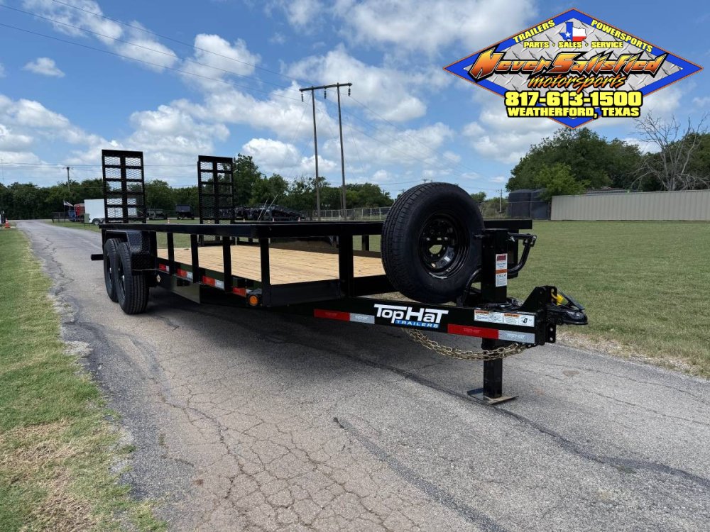 2026 TOP HAT 83" X 20' HD SQUARE TOP UTILITY TRAILER 5XM STAND UP RAMPS, SPARE 14,000 GVWR