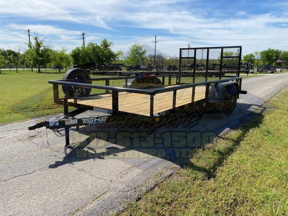 2026 TOP HAT 83" X 16' PIPE TOP UTILITY TRAILER WITH 4' SPRING ASSIST RAMP GATE, SPARE 7,000 GVWR