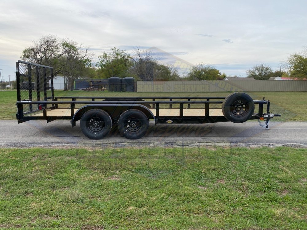 2026 TOP HAT 83" X 18' PIPE TOP UTILITY TRAILER WITH 4' SPRING ASSIST RAMP GATE, SPARE TIRE 7,000 GV