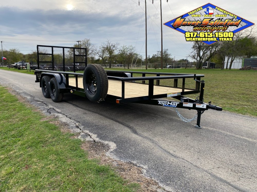 2026 TOP HAT 83" X 18' PIPE TOP UTILITY TRAILER WITH 4' SPRING ASSIST RAMP GATE, SPARE TIRE 7,000 GV