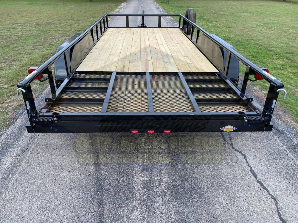 2026 TOP HAT 83" X 18' PIPE TOP UTILITY TRAILER WITH 4' SPRING ASSIST RAMP GATE, SPARE TIRE 7,000 GV