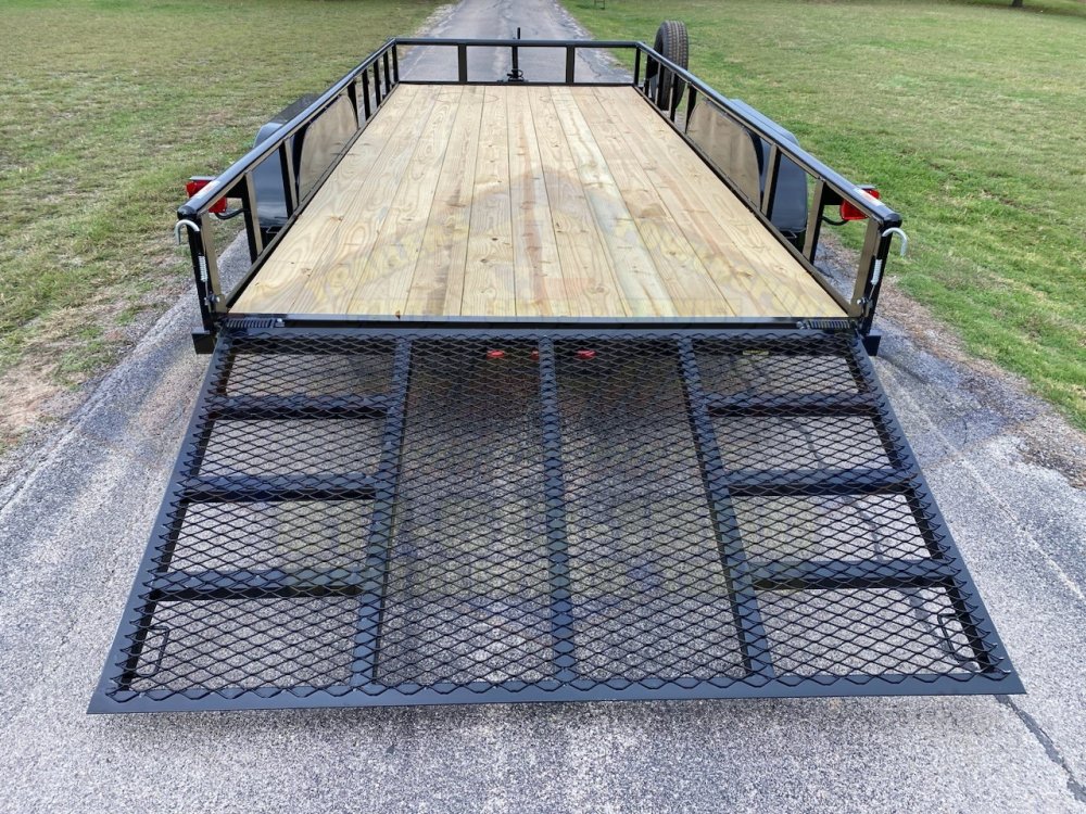 2026 TOP HAT 83" X 18' PIPE TOP UTILITY TRAILER WITH 4' SPRING ASSIST RAMP GATE, SPARE TIRE 7,000 GV