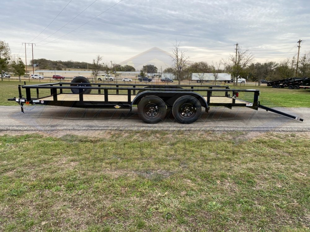 2026 TOP HAT 83" X 18' PIPE TOP UTILITY TRAILER WITH 4' SPRING ASSIST RAMP GATE, SPARE TIRE 7,000 GV