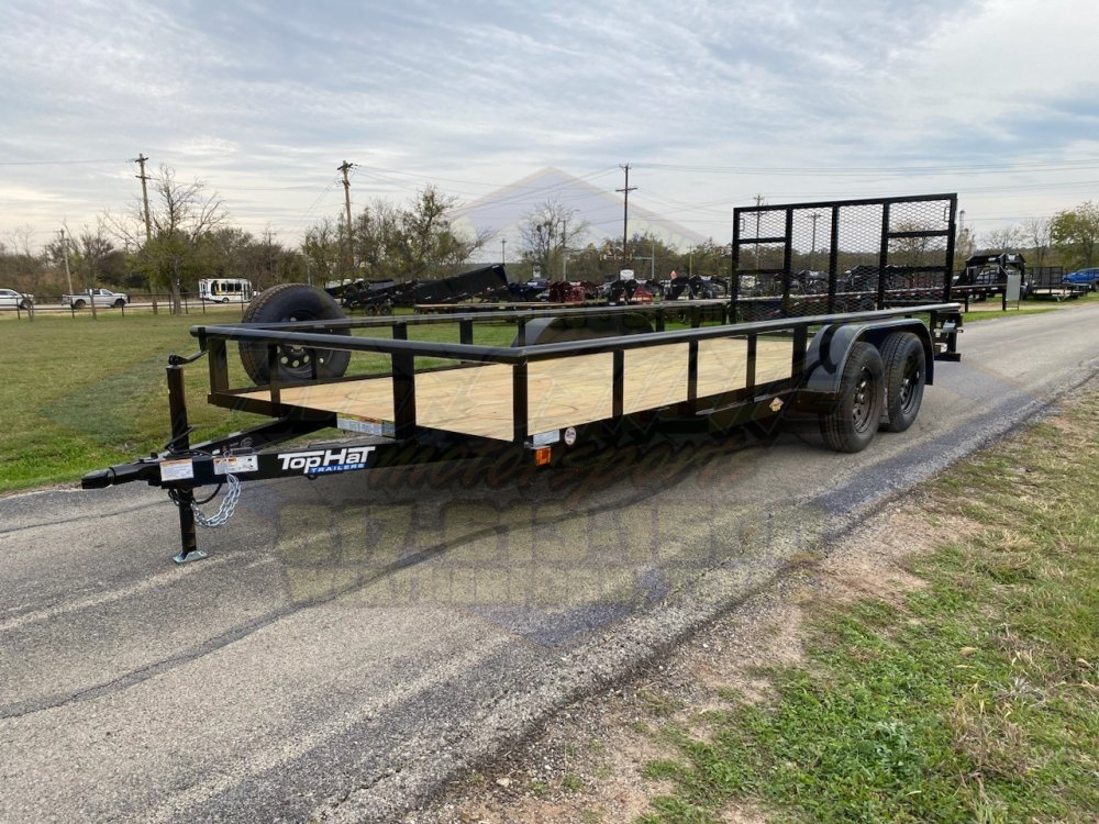 2026 TOP HAT 83" X 18' PIPE TOP UTILITY TRAILER WITH 4' SPRING ASSIST RAMP GATE, SPARE TIRE 7,000 GV