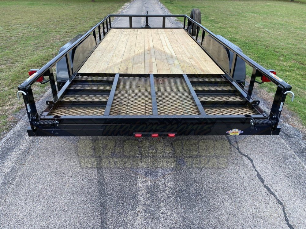 2026 TOP HAT 83" X 18' PIPE TOP UTILITY TRAILER WITH 4' SPRING ASSIST RAMP GATE, SPARE TIRE 7,000 GV