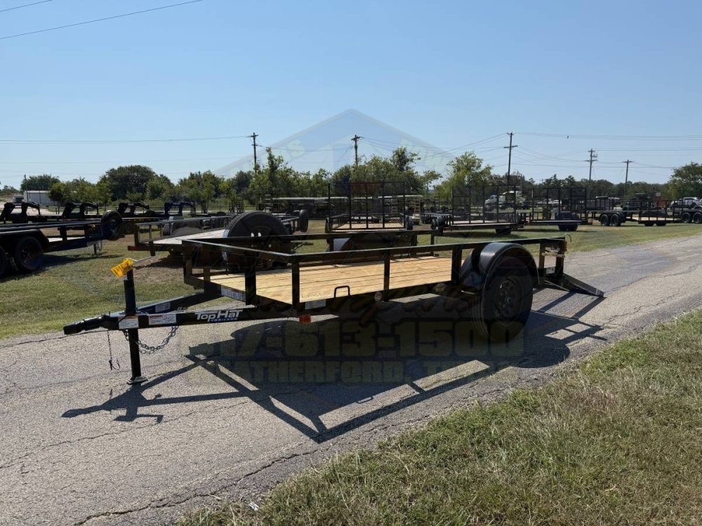 2026 TOP HAT 5' X 10' SINGLE AXLE TRAILER W/ RAMP GATE, SPARE 2,990#GVWR 2180#PLC
