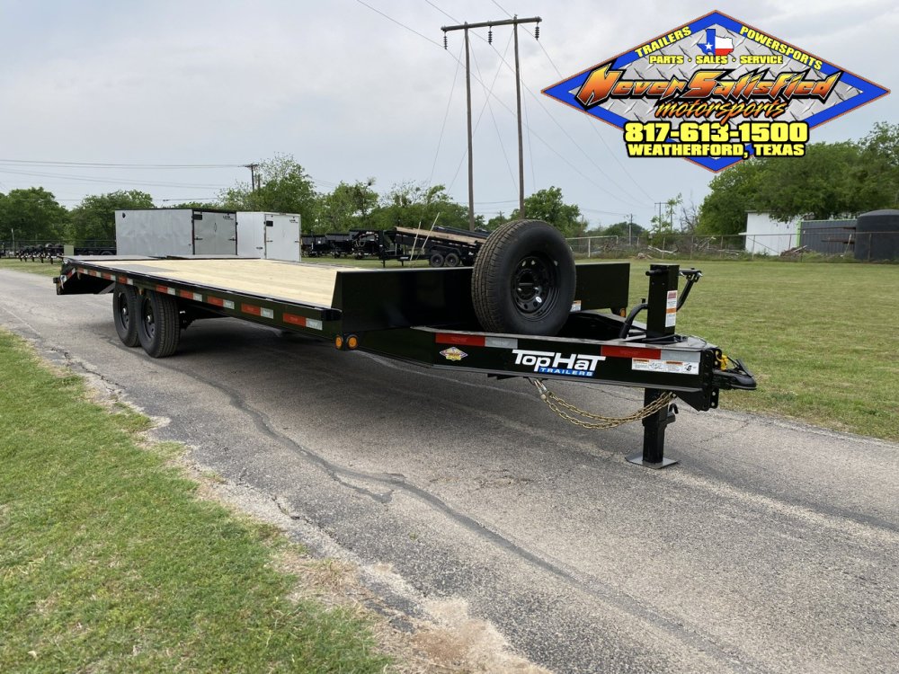 2026 TOP HAT 102" X 24' DECKOVER TRAILER WITH JUMBO RAMPS AND SPARE 14,000 GVWR