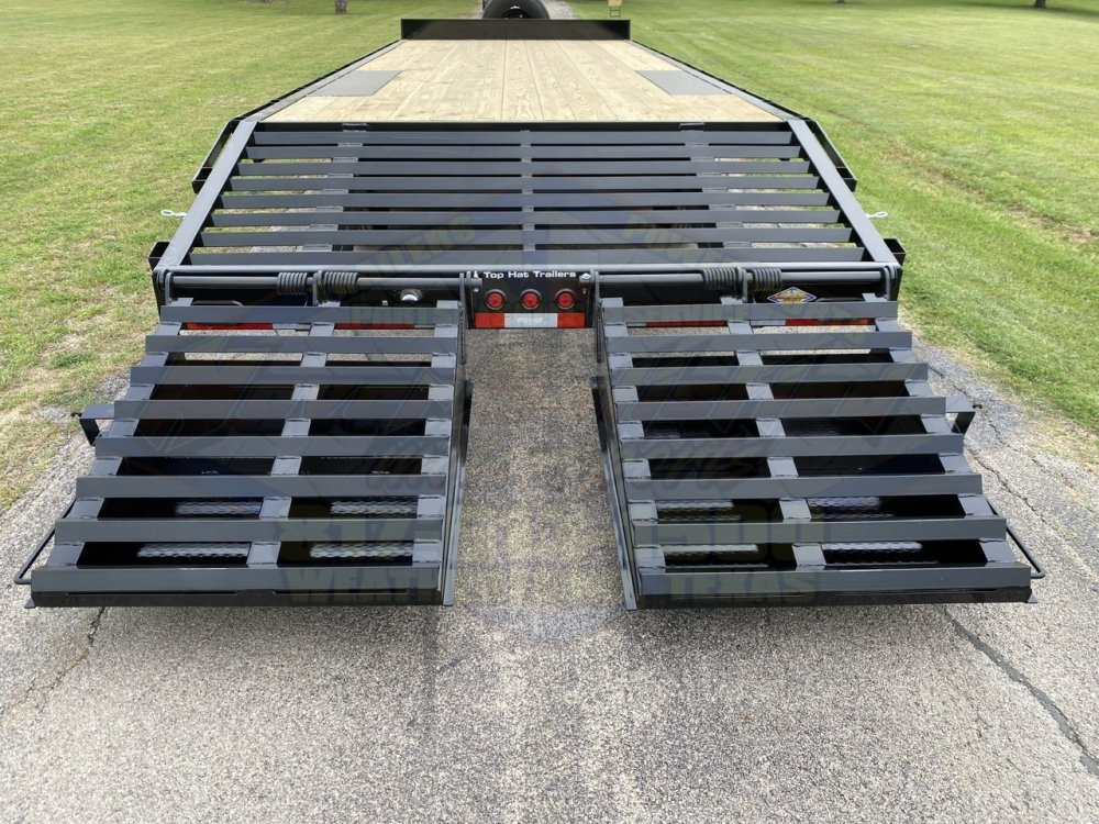 2026 TOP HAT 102" X 24' DECKOVER TRAILER WITH JUMBO RAMPS AND SPARE 14,000 GVWR