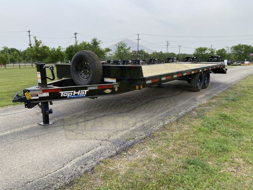 2026 TOP HAT 102" X 24' DECKOVER TRAILER WITH JUMBO RAMPS AND SPARE 14,000 GVWR