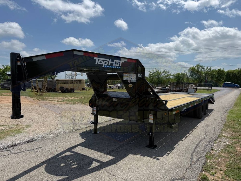 2026 TOP HAT 102" X 20' + 5' GOOSENECK TRAILER WITH JUMBO RAMPS AND SPARE 24,000 GVWR