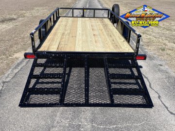 2026 TOP HAT 77" X 14' SINGLE AXLE PIPE TOP UTILITY TRAILER W/ 4' SPRING ASSIST RAMP GATE, SPARE 2,9