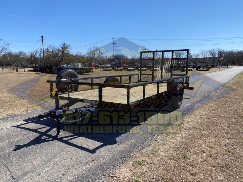 2026 TOP HAT 77" X 14' SINGLE AXLE PIPE TOP UTILITY TRAILER W/ 4' SPRING ASSIST RAMP GATE, SPARE 2,9