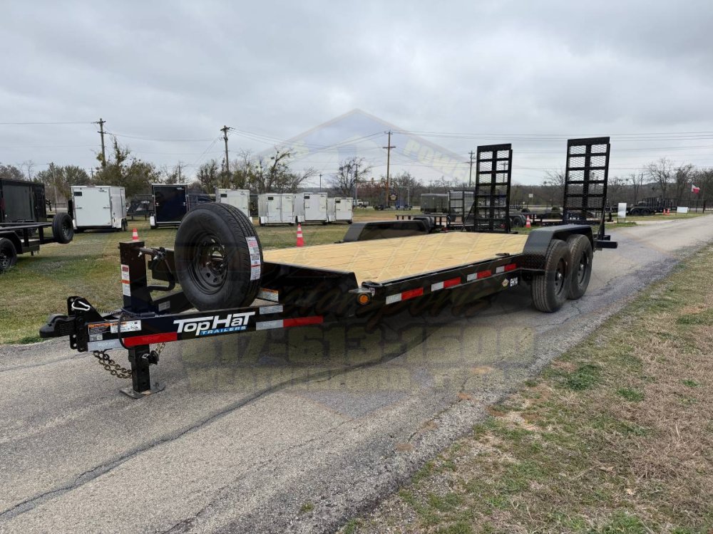 2026 TOP HAT 83" X 20' EQUIPMENT HAULER WITH WIDE STAND UP RAMPS AND SPARE, 14K-GVWR