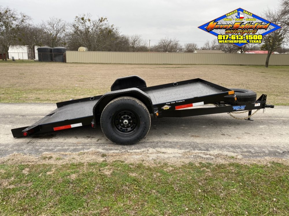 2026 TOP HAT 80" X 12' SINGLE AXLE EQUIPMENT TILT SCISSOR LIFT TRAILER WITH SPARE 7,000 GVWR